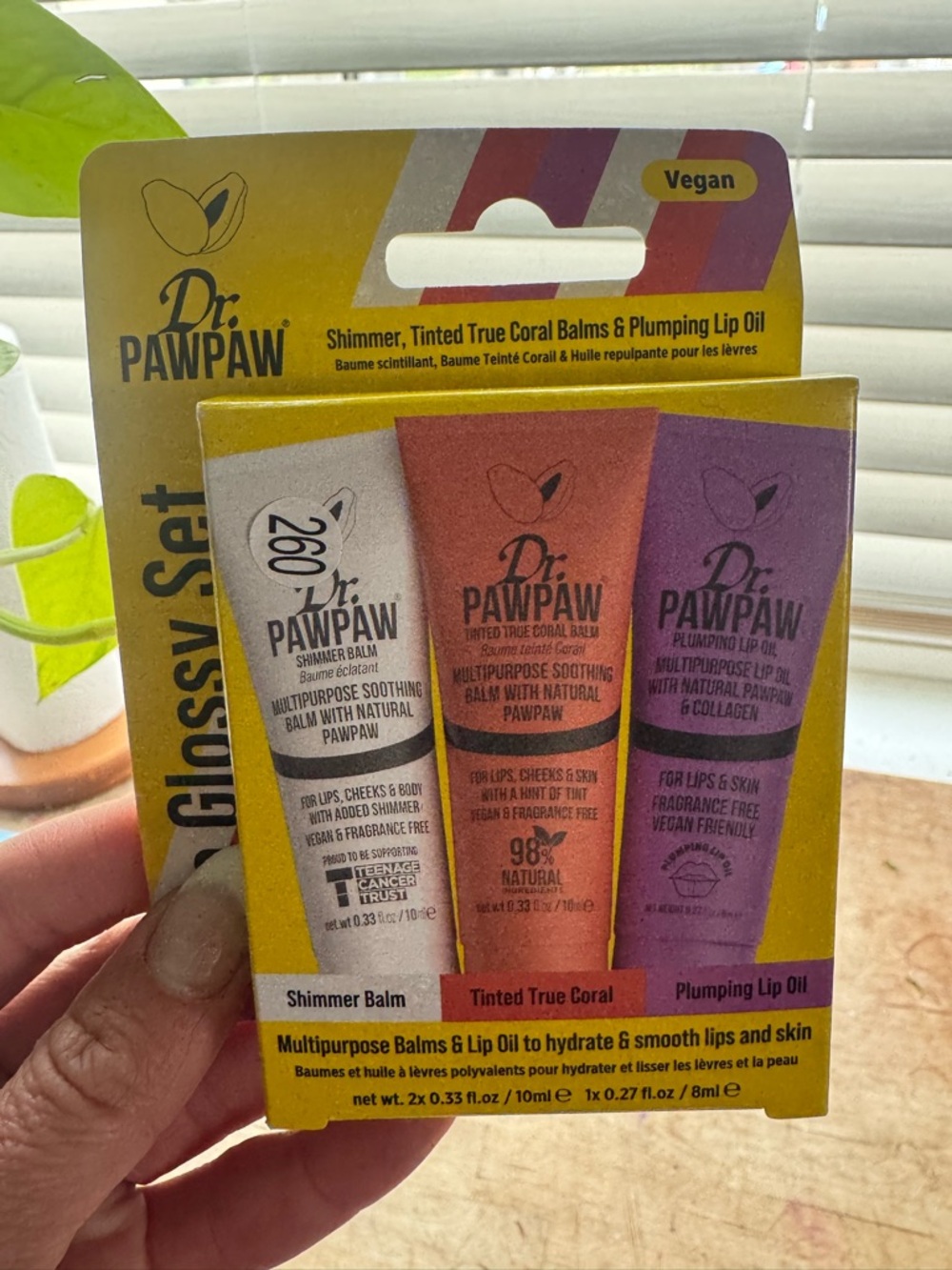 Dr. PAWPAW Glossy Set - Shimmer, Coral & Plumping Lip Oil